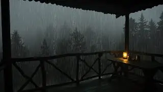 Thunderstorm sounds on the old thatched roof - Soothing rain sounds for reading and rest