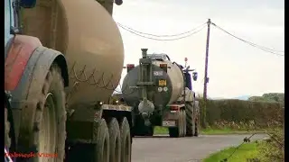 Anglesey Muck-Spreading  3X Tanks - Transfer and Spread!  Valtra action.