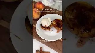 Healthy Cozy Baked Peaches | cookingkatielady.com