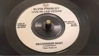 Elvis Presley &ldquo;Reconsider Baby (Live)&rdquo; 45 RPM RCA Victor United Kingdom
