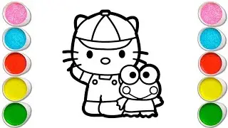 Hello Kitty and Frog Drawing, Painting & Coloring For Kids and Toddlers_ Easy Art