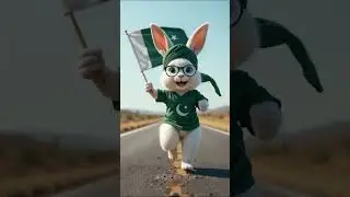 Rabbit Running Proudly with Pakistan Flag 🐇🇵🇰 | AI Animation #shorts #trending #viral #ai #cartoon