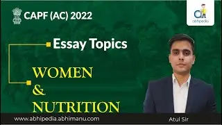 Essay Topic: Women & Nutrition for CAPF PAPER 2 COMPLETE COURSE