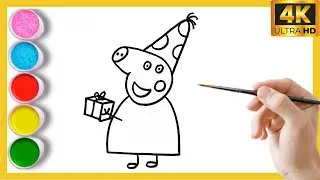 How to Draw Baby EVIE Pig and Peppa Pig for kids - Drawing and Coloring