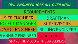CIVIL ENGINEER JOBS ALL OVER INDIA |PRIVATE JOBS| JOBS2021 |LATEST JOBS UPDATES
