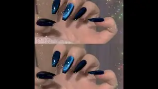 magnetic cat eye nail art design blue color cat eye nail gel polish