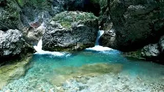 Calming Mountain Waterfall, Creek. Relaxing Nature Sounds. (10 hours). White noise for sleeping.