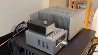 DIY V-Fet P + B1 Triode with horns, and Xindak 6950 integrated on midbass