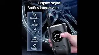 Mini Compressor Port&aacute;til Sem Fio - Bomba de Ar El&eacute;trica para Carro, Moto e Bicicleta!