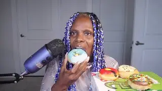 Delicious Christmas Donuts Krispy Kreme Elf Collection ASMR Eating Sounds