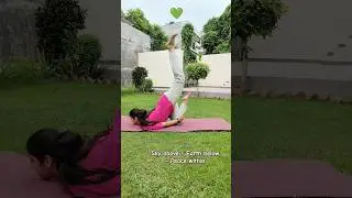 Yoga practice in nature| Peaceful weather & surrounding 💚 #yogaanytime #nature #shorts #yogapractice