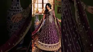 Sara Khan 💜 Purple Formal Wear Dress/Asim Jofa Net Collection/Wedding/Fashion Shorts