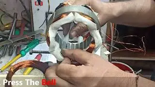 Air Conditioner Motor winding Full Rewinding Data 6+6 coil 960 rpm || 6 pole slow speed winding