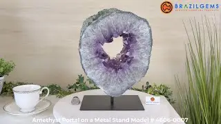 Model # 4606-0007 Amethyst Portal on a Metal Stand by BrazilGems.com 🏷 FOR SALE🛍🛒Shop Now 