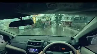 POV Driving in Heavy Rain | Relaxing Rain Sounds, No Talking
