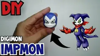 DIY - Tutorial digimon impmon em biscuit | porcelana fria | polymer clay | Clay art.