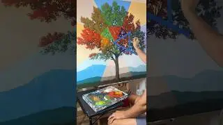 New timeline tree painting.  Let me know what you think. #painting #art #tree #landscape #surreal