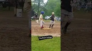 Alec the switch hitter! #switchhit #lefthanded #youthbaseball #littleleague