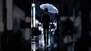 Alone in the Rain | Realistic Anime Night Scene #aiart #manga #realisticanime