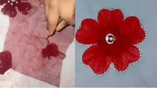 net ka flower banane ka asan tarika#makeing net flower step by step#sabalibasmaker#embroidery #