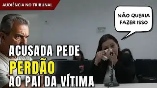 Ré CHORA em audiência e pede PERDÃO ao pai da vítima