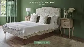 French Bedroom I Tumbling Roses Linen Upholstered Bed