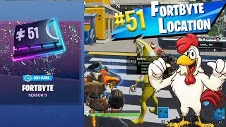 FORTNITE FORTBYTE #51 LOCATION - Accessible using Cluck Strut cross the road by Peely's Banana Stand