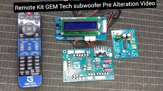 Remote Kit GEM Tech sub Pre Alteration Video V6.4