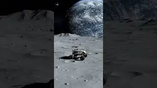 Earth from the Moon 🌍 | Rover&rsquo;s Journey Begins &ndash; Stunning Lunar View! #MoonRover #EarthView