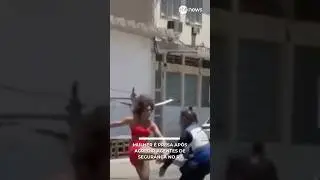 Mulher &eacute; presa ap&oacute;s agredir agentes de seguran&ccedil;a no Rio de Janeiro | #SBTNot&iacute;cias