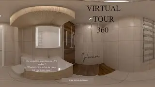 3D 360 VR Interior Design Project. Virtual tour. BATHROOM