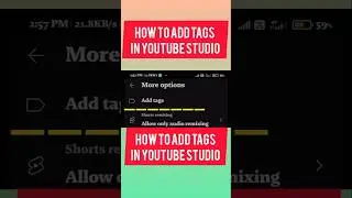 How to add tags in youtube studio