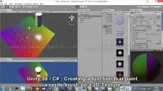 Unity 3d / C# : Creating a function that paint a sprite on a Texture2D - Demo Video