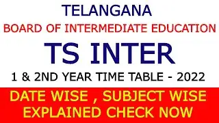 TS Inter Exams 2022 Latest News |TSBIE 1 & 2nd Year Examination Time Table 2022 Subject Wise|#tsexam