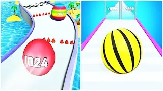 Going Ball Run 2048 3D (Android) Vs Ball Run Fruit Fruit Merge (Android)