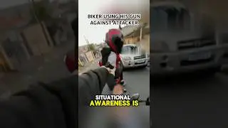 Biker Using His Gun Against Attacker #shorts