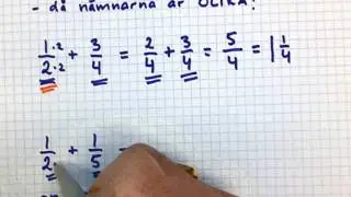 Br&aring;k 11 addera och subtrahera br&aring;k med olika n&auml;mnare