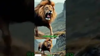 lion chasing wild horse