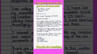 # Shorts # Application to the police station for missing documents # FIR for missing documents