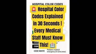 🚨 Hospital Color Codes Explained in 30 Seconds | Every Medical Staff Must Know This! 🏥 #clincial