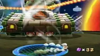 Super Mario Galaxy 2 Boss 5 : Bowser Jr's Boomsday Machine/Tank Cataboum (no damage)