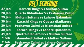 PSL 7 Complete Schedule | PSL 7 Final Schedule 2022