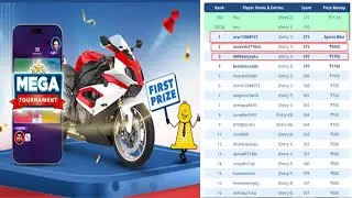Wowzy Ludo Mega Tournament first rank kaise laye || Wowzy Mega tournament Win Sports bike ||
