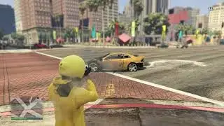 Grand Theft Auto V RPG explosion and police chase with a Range Rover SUV with a cool crash ending