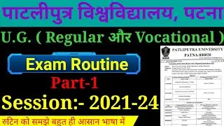 Patliputra University U.G. ( Regular & Vocational) Exam Program Part-1 Session 2021-24 Announced।।
