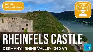 [360 VR] Walk with me through Rheinfels Castle, along the Rhine river in Germany [Treadmill Scenery]