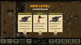 I completed 100 levels in stickman trenches.