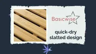 QI004764 Basicwise 21.25-inch Luxury Non-Slip Waterproof Durable Bamboo Bath Mat