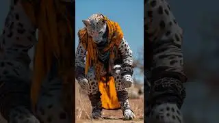 dynamic shot of a humanoid leopard   #animation  #ai  #cooking #designmidjourney