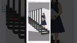 Современная лестница в SketchUp. Посмотрите, как создается эта элегантная парящая лестница с испо...